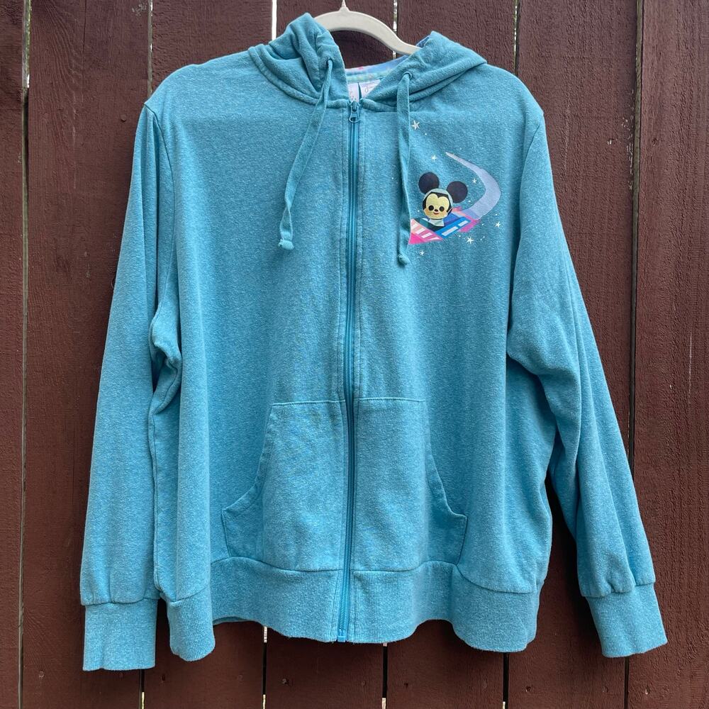 Disney Joey Chou Mickey Mouse Parks Zip Hoodie Women’s 1X Blue Graphic